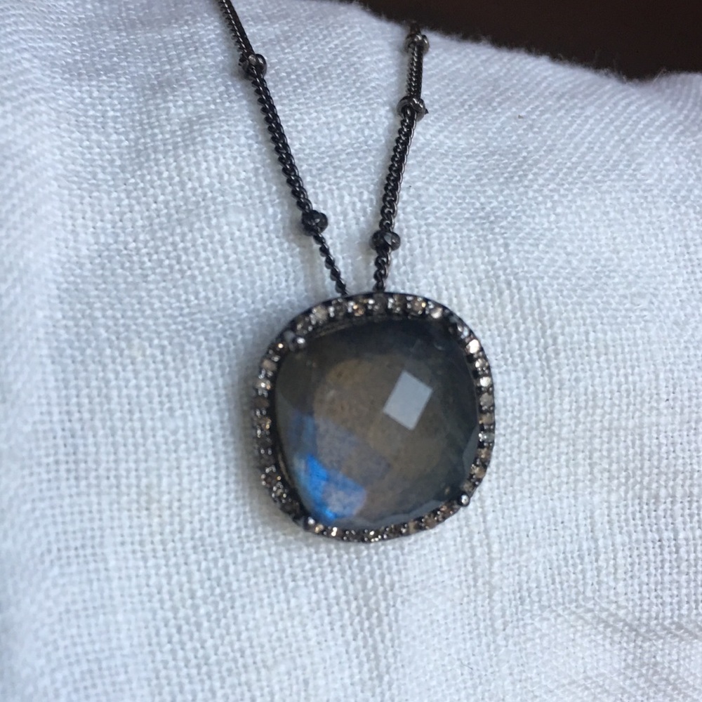 Adornia Lara Labradorite & Diamond Necklace $795